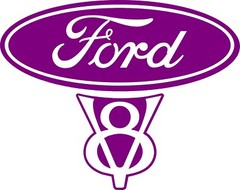 Ford V8 Vintage Old Style Decal 5.6″w x 4.5″h