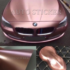 50FT x 5FT Roll Metallic Satin Matte Pearl Chrome Vinyl Wrap Car Film Rose Gold