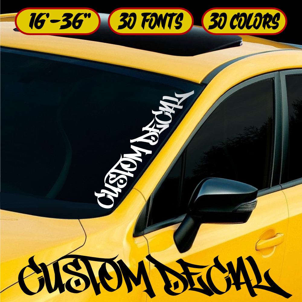 Custom Side Windshield Sticker Car Truck Rear Window Decal Banner Bottom Rocker