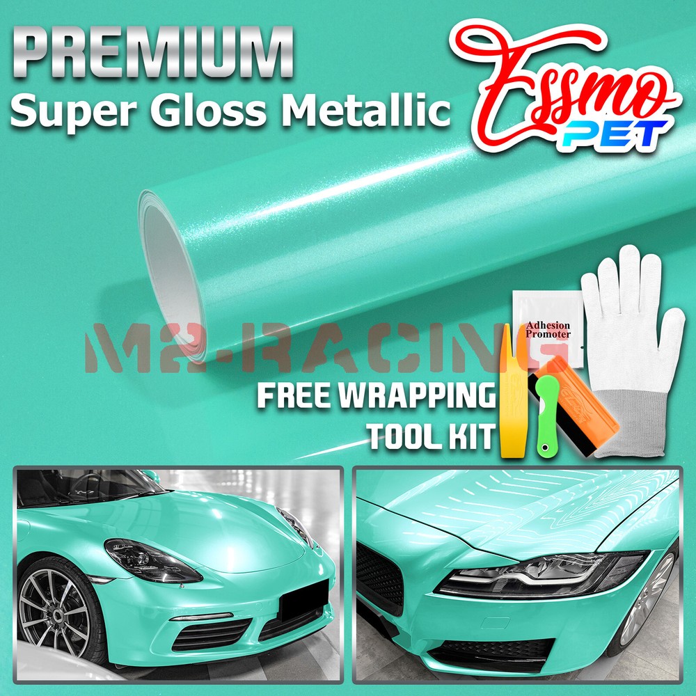 ESSMO PET Super Gloss Metallic Teal Car Vehicle Vinyl Wrap Decal Sticker Paint
