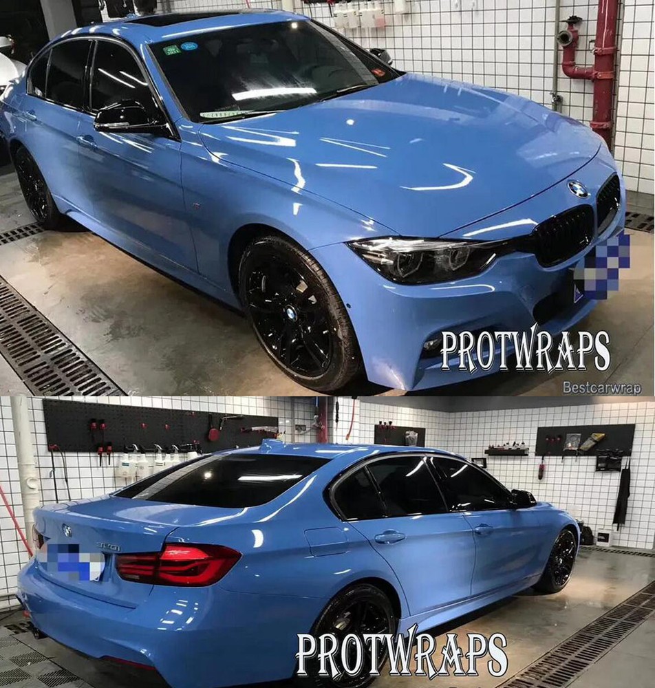 50FT x 5FT Premium Ultra Gloss Ablu Blue Vinyl Whole Car Wrap Film Sticker Decal