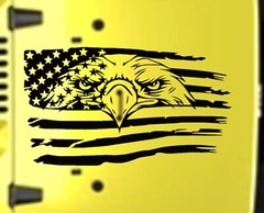 Eagle USA Flag Hood Door Vinyl Decal Racing Stripes (Fits Jeep Cars Trucks)