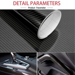 6D Car Auto Accessories Car Interior Wrap Sticker Carbon Fiber Glossy Vinyl Film