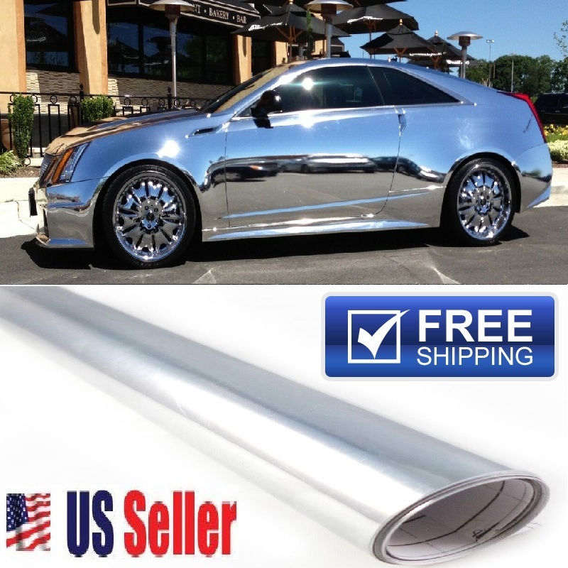 72″x60″ Chrome/Silver Vinyl Wrap Protector Film DIY Sticker “AIR BUBBLE FREE”