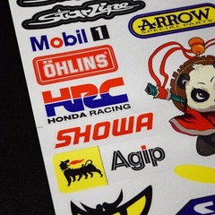 32pc 12″x10″ Reflective Sticker Decal Sheet – Motocross Dirt Bike Sponsors Logos