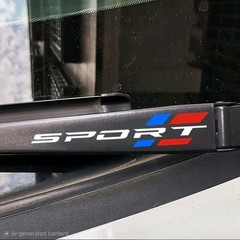 2PCS SPORT Tri-color” Car Stickers Graphic Car Wiper Decals, Waterproof & Wear.