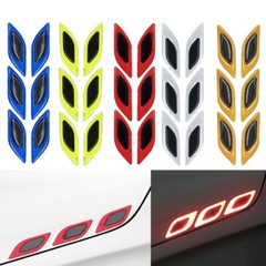 6PCS Auto Car Door Sticker Reflective Tape Safety Warning Decal Universal