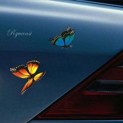 Creative Car Decals Butterfly Flower Left Decorative Stickers Scratch Laptop