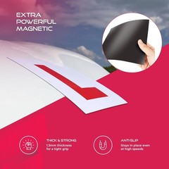 Magnetic L Plates for New Car Driver-Water Proof, Magnetic 1.1MM EXTRA THICK