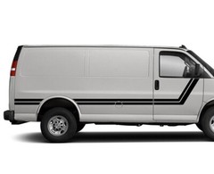 Double Center stripes graphic decals sticker vinyl kit for Chevrolet Express Van