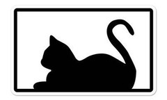 Cat Silhouette Rectangle car window bumper sticker decal 5″ x 3″