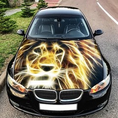 Lion Abstract Car Hood Wrap Decal Vinyl Sticker Full Color Graphic Fit Any Car