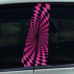 2X Creative Black Space Car Door B Pillar Decals Center Column Sticker
