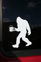 Bigfoot Drinking a Beer die-cut window sticker, Buy 2 get 1 FREE offer!