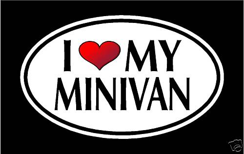 5.75″ I LOVE MY MINIVAN vinyl decal sticker…van car