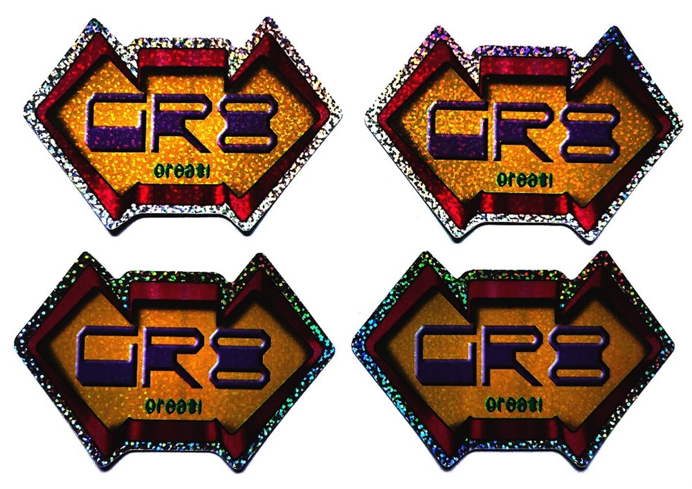 4 BRAND NEW “GR8″ GREAT ACRONYM GLITTER STICKERS 2.5″ H x 4” W