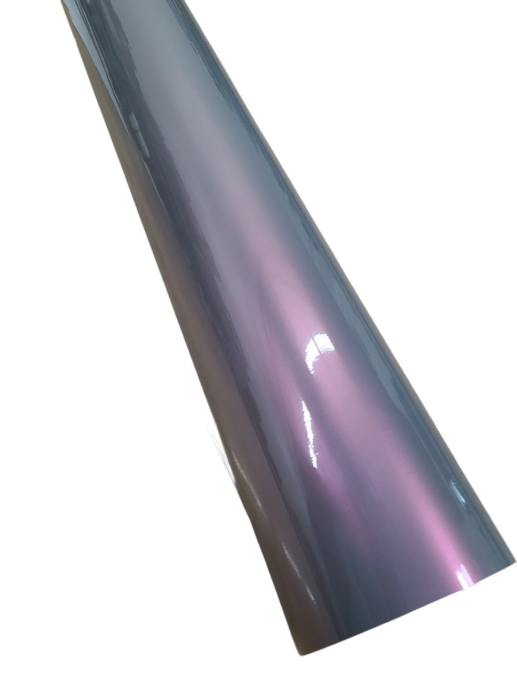 Gloss Gray Deep Purple Color Shift Flip Vinyl Car Wrap Air Release Sticker Film