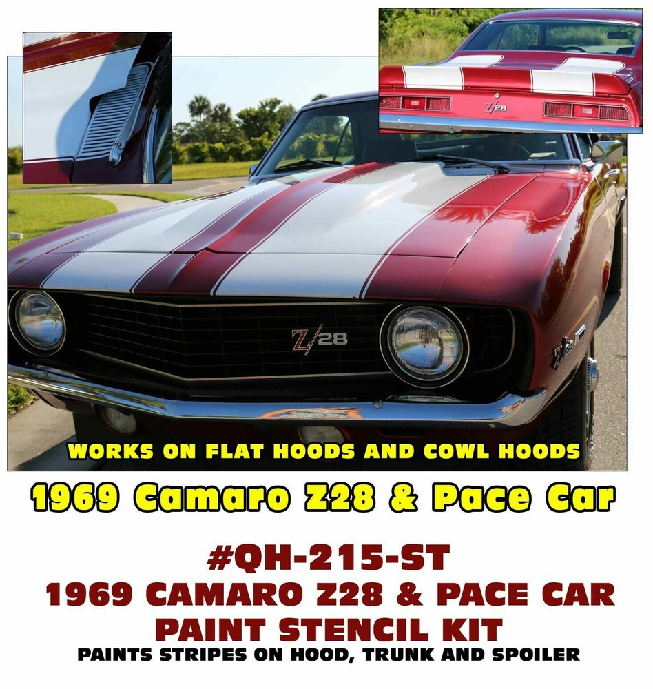 GE-QH-215-ST 1969 CHEVY CAMARO – Z28 & PACE CAR – COMPLETE PAINT STENCIL KIT