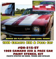 GE-QH-215-ST 1969 CHEVY CAMARO – Z28 & PACE CAR – COMPLETE PAINT STENCIL KIT