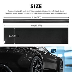 Premium Black 20FT*5FT Vinyl Vynil Car Auto Wrap Sticker Decal Film Sheet Roll