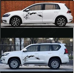 130x45cm Car Truck Stickers Running Wolf Fashion Vinyl Decals Door Side Stickers