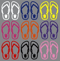 Turtle Flip Flops Beach Feet Toes Sand Car Truck Window Vinyl Decal Sticker