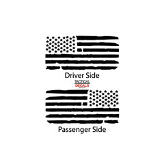 Distressed USA Flag Decals for Chevy Tahoe 3rd window 2007-2014 CT3-QR3