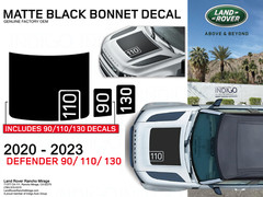 LAND ROVER DEFENDER 90 / 110/ 130 2020 -ON MATTE BLACK ANTI-GLARE BONNET DECAL