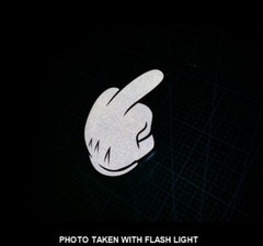 Mickey Mouse hand middle finger Back off JDM Reflective sticker #002