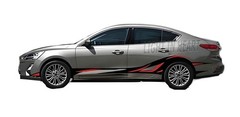 Fit For Ford Focus Graphics Flame Sticker Distorted Stripe Car Side Vinyl Decals