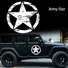 Distressed Army Star Body Hood Decoration Bumper Sticker For Jeep Wrangler
