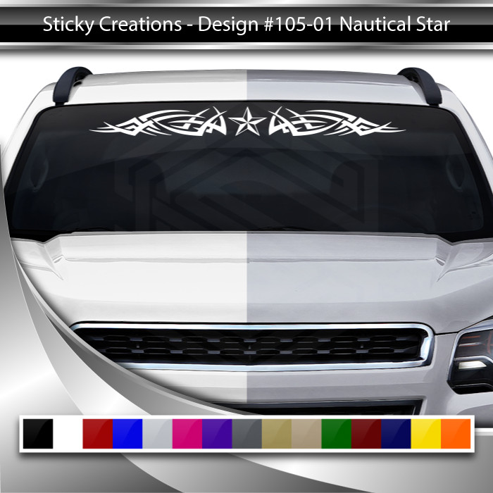 105-01 NAUTICAL STAR Decal Sticker Windshield Window Vinyl Graphic Banner Auto