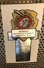 Presto Fire Extinguisher decal Indian Motorcycles Vinyl Reproduction 1