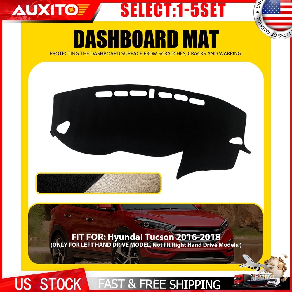 For Hyundai Tucson 16-18 Dash Board Cover Mat Black Anti Slip Protector Pad 1-5X