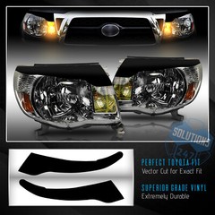 For 2005-2011 Toyota Tacoma Headlight Cover Eyelid Overlay Decals – Flat Matte
