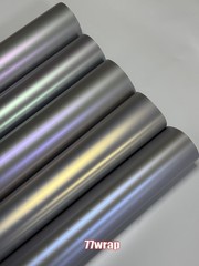 PET Silver Chameleon Tech Satin Chrome Pearl Metallic Car Vinyl Wrap Sticker US