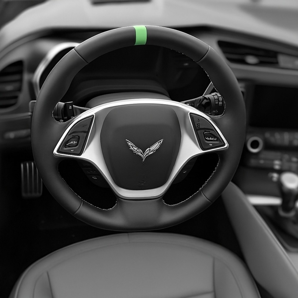 C8 Corvette CACTI GREEN STEERING WHEEL VINYL STRIPE (2 X 5 Inches)