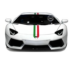 Italian Flag Racing Stripe Graphics Car Sticker For Lamborghini Aventador Lp750