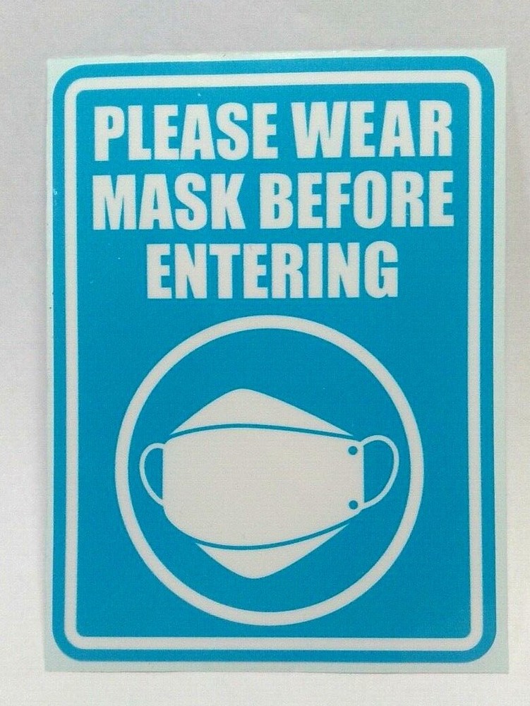 Face Mask Please Wear Face Mask Public Entrance Notice Vinyl Sticker