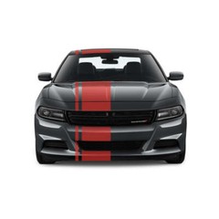 Dual Racing Stripes [3x] 2″ , 2″, 18″ x 68″ Self Healing Vinyl Fits All Vehicles