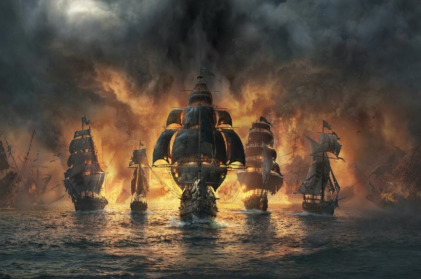 Menacing Pirate Ship Fleet 24″ x 36″ Wrap Vinyl Graphic Decal Sticker Wrap #466