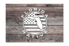 Florida Native Circular American Flag Decal Sticker Vinyl Graphics