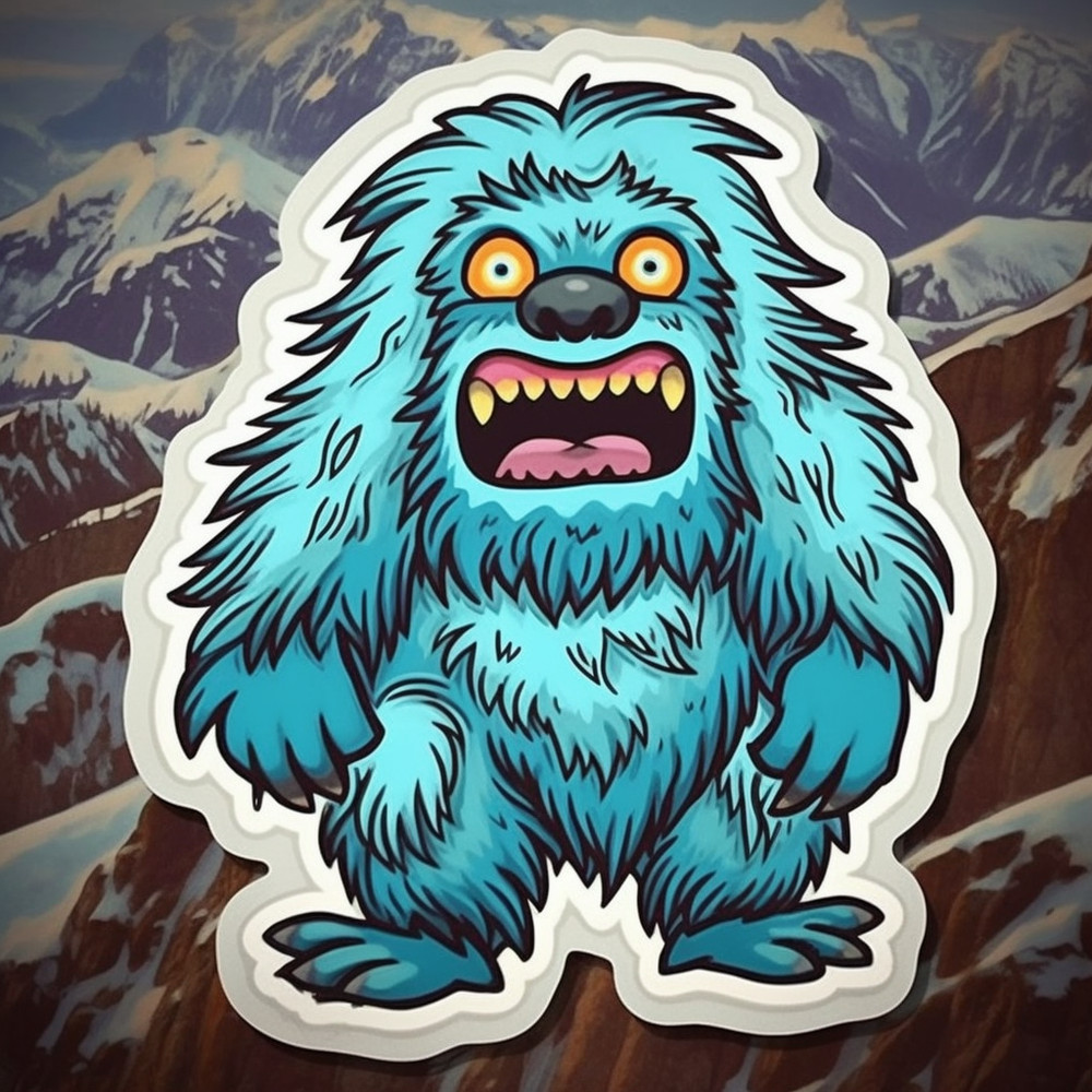 Cartoon Yeti Decal Sticker Decal for Car Truck Window Bumper Graphic Myth Legend