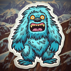 Cartoon Yeti Decal Sticker Decal for Car Truck Window Bumper Graphic Myth Legend
