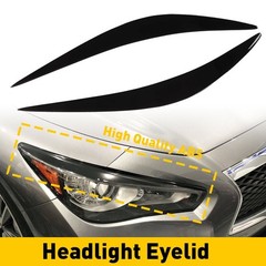 2-20X Headlight Eyelid Eyebrows Eye Lid Brow Gloss Black For Infiniti Q50 14-21
