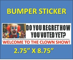 ANTI-TRUMP LOSER CLOWN “TRUMP FOR PRISON” BUMPER STICKER OR MAGNET DUMP TRUMP !
