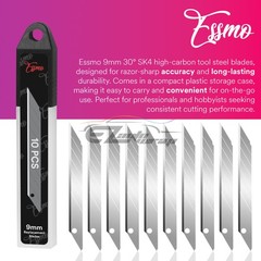 ESSMO 10pcs 30° Utility Knifes Blades Stainless Steel Vinyl Wrap Graphics Tools