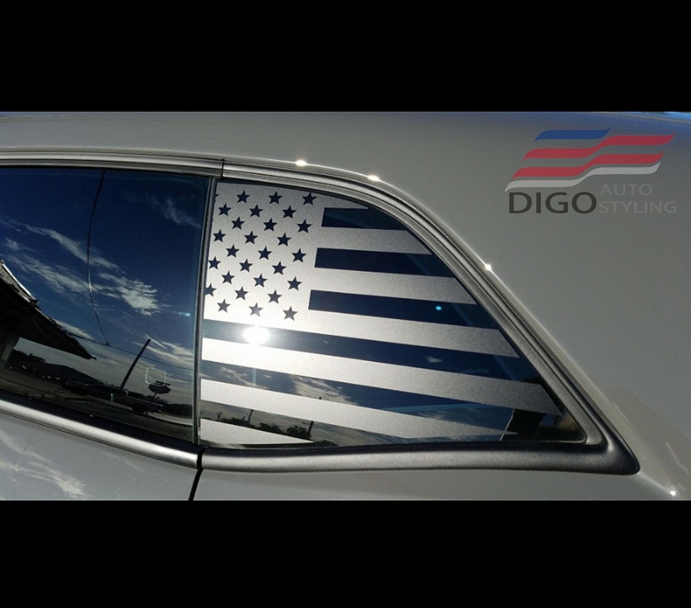 2008-2023 Dodge Challenger American Flag rear Window Decal Sticker both side