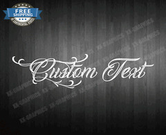 CUSTOM SCRIPT TATTOO STYLE Vinyl Lettering Decal Name Sticker Window Laptop