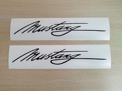 2pcs Mustang Script Signature Decal Vinyl Sticker for Ford Mustang Car